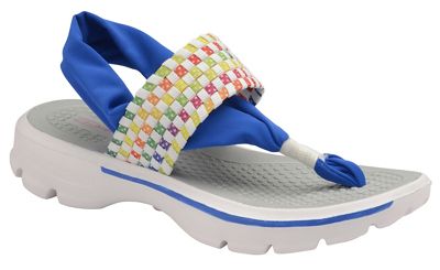 White/Blue 'Reese' ladies slip on sandals
